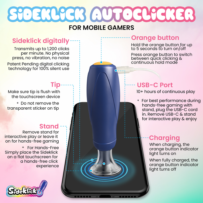 Sideklick product quality infographic showing key product details and features